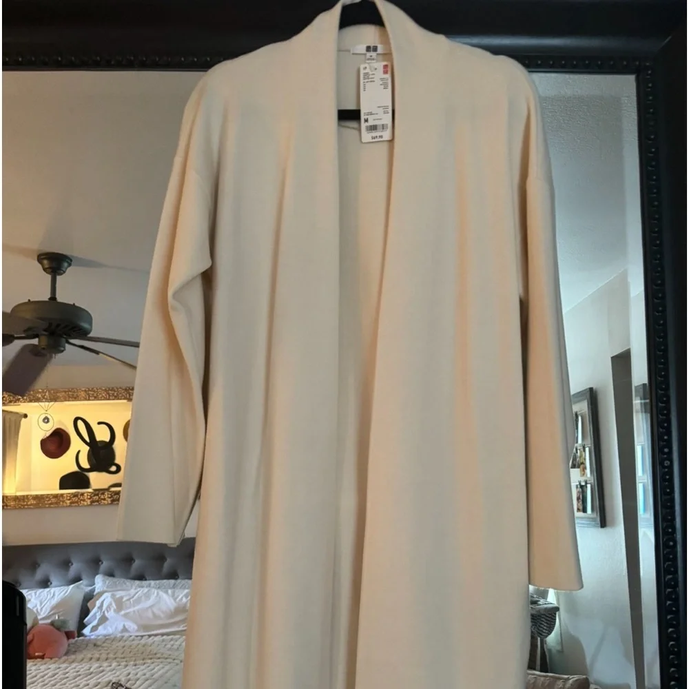 Brand New Womens Uniqlo Soufflé Yarn Belted Knitted Coat - Picture 1 of 4